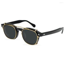 Sunglasses Retro Clip-on Punk Artsy Unisex Riveted Trend Mens Designer Vintage Glasses Women