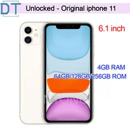 A+ 100% original Apple iPhone 11 64GB 128GB 256GB ROM Unlocked Smartphone Face ID iOS A13 Dual 12MP Camera 6.1" Screen refurbished iphone11 Cellphone