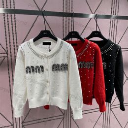 Designer Cardigan Womens Sweater Button Classic Letter Rhinestone Fashion Casual Long Sleeved Knit Coat