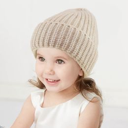 M661 New Autumn Winter Baby Kids Knitted Hat Candy Colour Cap Children Skull Beanies Boys Girls Warm Hats