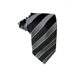 Bow Ties Black And Grey Striped Neck Tie Apparel Accessories Detachable Collar Luxury Men For 2023 Elegant Mens