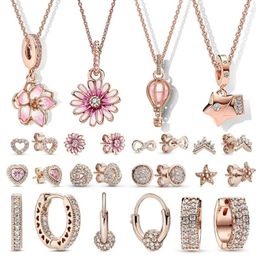 Chains Necklace And Earring Jewelry Set Rose Gold Luxury Elegant Women'S Original Holiday Gift Selling In Wholesale