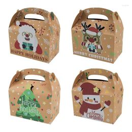 Gift Wrap 4pcs Christmas Boxes Xmas Tree Elk Santa Claus Year Party Supplies Packaging Paper Box Home Decorations Drop