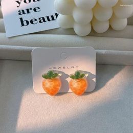 Dangle Earrings Summer Cool Creative Fruit Cute Apple Carrot Strawberry Resin Elegant Fashion Style