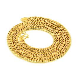 Chains 8mm 22K Gold Filled Necklace Jewellery For Men Women Bijoux Femme Collare Mujer Naszyjnik Solid Bizuteria332r