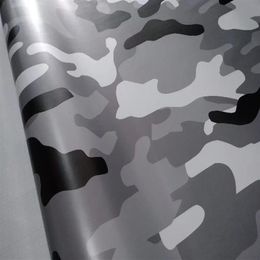 Arctic White black gray Camouflage Vinyl For Car Wrap styling Camo Covering Film with air release Bubble Size 1 52x10m 20m 276u