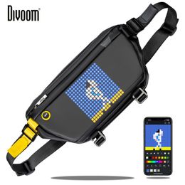 Other Accessories Divoom Sling Bag Customizable Pixel Art Fashion Design Outdoor Sport Waterproof for Biking Hiking Outside Activity Big Space 230925