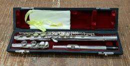 High Quality Pearl Flute PF-501 in C with E Arm 16 keys Closed Hole Silver Plated Musical instrument with Case Free Shipping