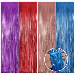 Party Decoration Laser Backdrops Foil Tassel Fringe Curtain Metallic Tinsel Glitter Drape Pography Props For Baby Shower Wedding