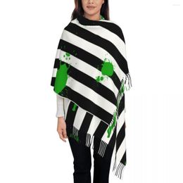 Scarves Beetlejuice Movie Tassel Scarf Women Soft Horror Film Tim Halloween Shawl Wrap Lady Winter