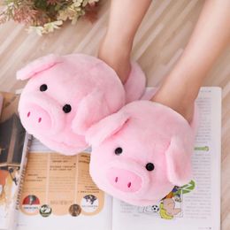 Slippers Winter Women Warm Indoor Ladies Fashion Cute Pink Pig Shoe s Soft Short Furry Plush Home Floor Slipper SH 7 230925