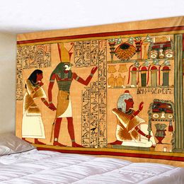 Tapestries Ancient Egyptian pyramid mural home decoration tapestry psychedelic scene Bohemian decorative tapestry bed sheet wall hanging 230923