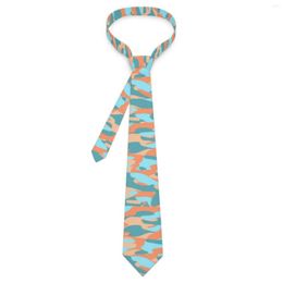 Bow Ties Camo Tie Orange Blue Camouflage Wedding Neck Kawaii Funny For Men Printed Collar Necktie Gift