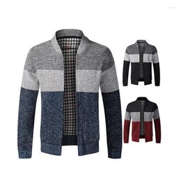 Men's Hoodies Knitted Fleece Thickened Cardigan Coat Autumn Winter Warm V-neck Long Sleeve Zipper Sweater Pullover Fashion Trend Top