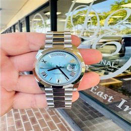 2023 Diver Sport Wristwatch President 40mm Day-Date 228206 Platinum Ice Blue Roman Dial Brand New Men's Automatic Watch258E