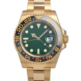 Christmas gift Original box certificate Mens Watches 116718 Yellow Gold Ceramic Bezel Green Dial 40mm Watch270P