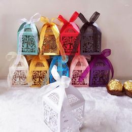 Gift Wrap 50 Pcs Heart Birds Candy Boxes With Ribbons Bridal Shower Wedding Party Favours Sweets Packaging Container