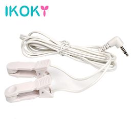 Adult Toys IKOKY Nipple Flirting Clitoris Clip Stimulator Electric Shock Sex For Couples Unisex Labia Clips Clamps 230925