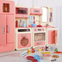 Kitchens Play Food Children House Simulation Cooking Kitchen Tableware Toy SetGirls Dollhouse Pretend Tools ZLL 230