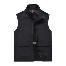 Men's Vests Reflective Vest Multiple Pockets Advertising Pography Work Clothes