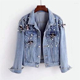 Women's Jackets 2023 Autumn Women Denim Slim Female Cowboy Wears Coat Casual Girl Long Sleeve Blue Coats Basic Tops Outwear WZ2227