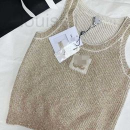 Women's Knits & Tees designer gold sequin series knitted tank top exquisite and elegant, fashionable girl outerwear CE9P