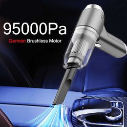 Vacuum Cleaners 95000Pa Portable Car Vacuum Cleaner Mini Brushless Motor Blower Multifunctional Powerful Wireless Handheld Handy ElectricalYQ230925