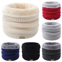 Scarves Thick Knitted Ring Scarf For Women Men Winter Warm Snood Neck Solid Unisex With Fluff Ourdoor Ski Face Mask Muffel 2023