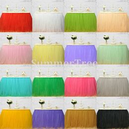 Table Skirt 100cm Tulle Table Skirt Wonderland Table Tutu Skirting Wedding Birthday Baby Shower Home Banquet Party Decoration 230925