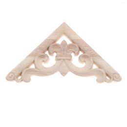 Decorative Figurines 1 Pc 12cm Home Wood Carved Corner Appliques Frame Furniture Wall Door Woodcarving Decal Decro Wooden Crafts