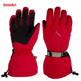 Ski Gloves Boodun Winter Warm Ski Gloves Men Women Outdoor Snowboarding Sports Waterproof Windproof Non-Slip Snowmobile Cycling Gloves 230925
