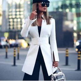 Women's Suits Autumn Women Corset Blazer Top Y2K INS Elegant Fashion Long Sleeve Stand Collar Suit Jacket Office Lady Coat Outwear