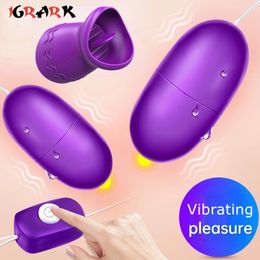 Vibrators Mini Vibrator Eggs Tongue Licking Vaginal Balls Clitoris Sex Toys for Women Adult Product Kegel Simulator Vibrating Love Egg 230925