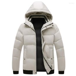 Men's Jackets 2024 Winter Hooded Thicken Warm Coats Fashion Casual Bread Puffer Tops For Male