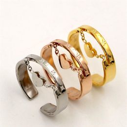 2019 new Titanium steel Rome number open love rings Peach heart couple rings for women personality temperament ring love womens ri2751