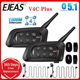 Walkie Talkie EJEAS V4C Plus Intercom Referee Headsets 2-4 People Group Bluetooth Soccer Referee Interphone Communicator Full-duplex + Armpack HKD230925