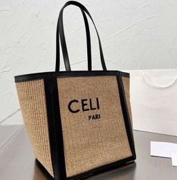 Totes Bag Letter Celie Shopping Bags Fashion Linen Designer Women Straw Knitting Handbags Summer Beach Shoulder