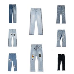Designer jeans viola per uomo Moda Uomo Designer Splicing Jeans Pantaloni denim strappati Pantaloni hip-hop di lusso per uomo donna jeans neri Galleryes Dept 236