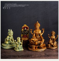 Decorative Objects Figurines Hinduism Figure Statue Vishnu Shiva Snow Mountain Goddess Monkey God Hakuman Resin Small Statue Ornaments Home Accessories 230925