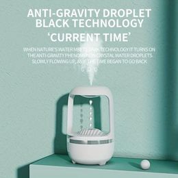 Anti Gravity Cool Mist Humidifiers For Bedroom With LED Lights 500ML, Anti Gravity Water Droplets Air Humidifier, Portable Humidifier With Auto-off