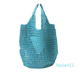 Capacity Hollow Straw Bag Fresh Candy Colour One-Shoulder Tote Woven Bag Portable Women's Beach Bag