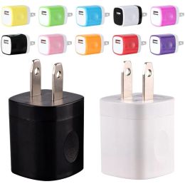 12 Colours 5V 1A US USB AC Wall Charger Home Travel Chargers Adapter For iphone 7 8 11 12 13 14 Samsung s8 s10 htc Smart phones mp3 pc ZZ