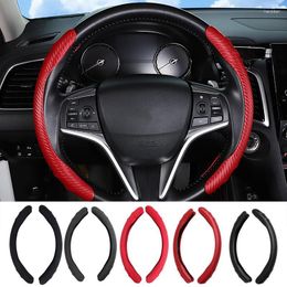 Steering Wheel Covers Carbon Fibre Car Comfortable Cover Anti Slip Dark Graphic Universal Grip For Truck MPV SUV RV