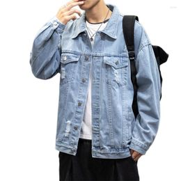 Men's Jackets 2024 Spring Denim Jacket Basic Sleeve Letter Print Casual Mens Fashion College Japanese Streetwear M-5XL