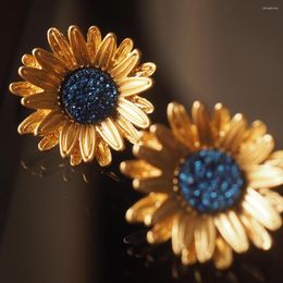 Backs Earrings Sunflower French Vintage Fashion Women's Ear Clip Earings Jewlery Accessories