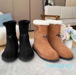 space boots brand quilted nylon short boots triangle camouflage ankle leather shoes fashion women's autumn and winter warm snow boots