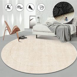 Carpets Light Luxury Round Carpet Abstract Bedroom Decor Rugs Dresser Computer Chair Nonslip Lounge Rug Home By Soft Thick 230923