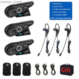 Walkie Talkie WAYXIN Football Referee Intercom4 Pcs R15 Pro Bluetooth Headset Full Duplex Headphone Soccer Conference Interphone Umpire HKD230925