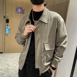 Men's Jackets Spring Autumn Fashionable Classic Lapel Jacket Casual Loose High Street Handsome Men Top Overcoat Male Clothes