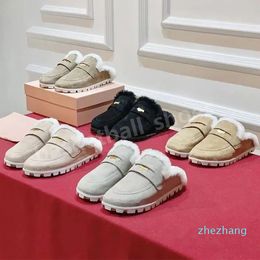 2023-Fashion Mules Winter Warm Fur Slippers Women Furry Slide Fluffy Sandals Designer Slides Factory Shoes